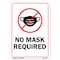 Signmission Public Safety Sign, No Mask Required, 14in X 10in Aluminum Sign, 10" W, 14" L, No Mask Required OS-NS-A-1014-22660 - alternate 1